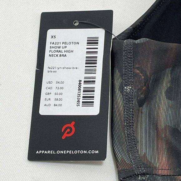 Peloton Sports Bra Yoga Workout Size XS Racerback Floral High Neck Gym Fitness - Picture 3 of 10